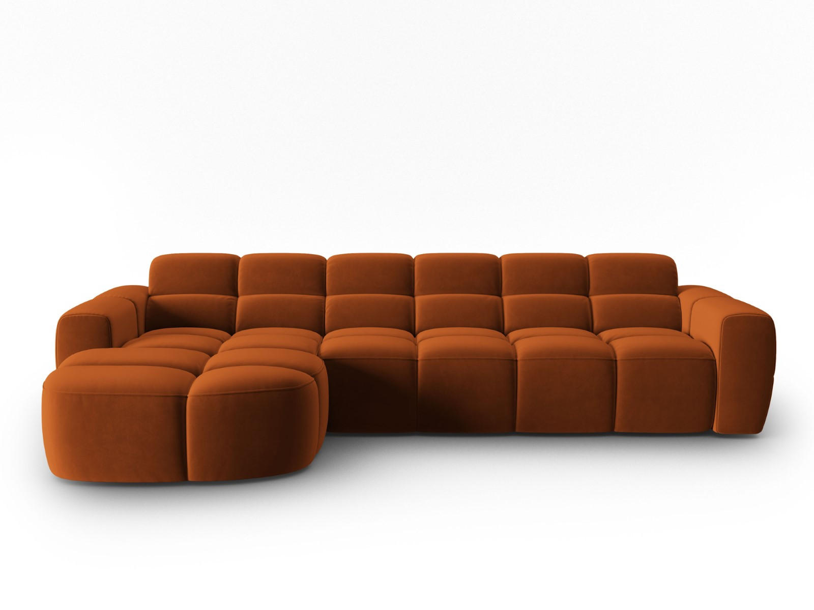 ECKSOFA links Lisa aus Samt terrakotta 4 Sitzplätze - Terra cotta, Textil (170/310cm) - Micadoni