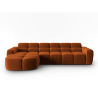 ECKSOFA links Lisa aus Samt terrakotta 4 Sitzplätze - Terra cotta, Textil (170/310cm) - Micadoni