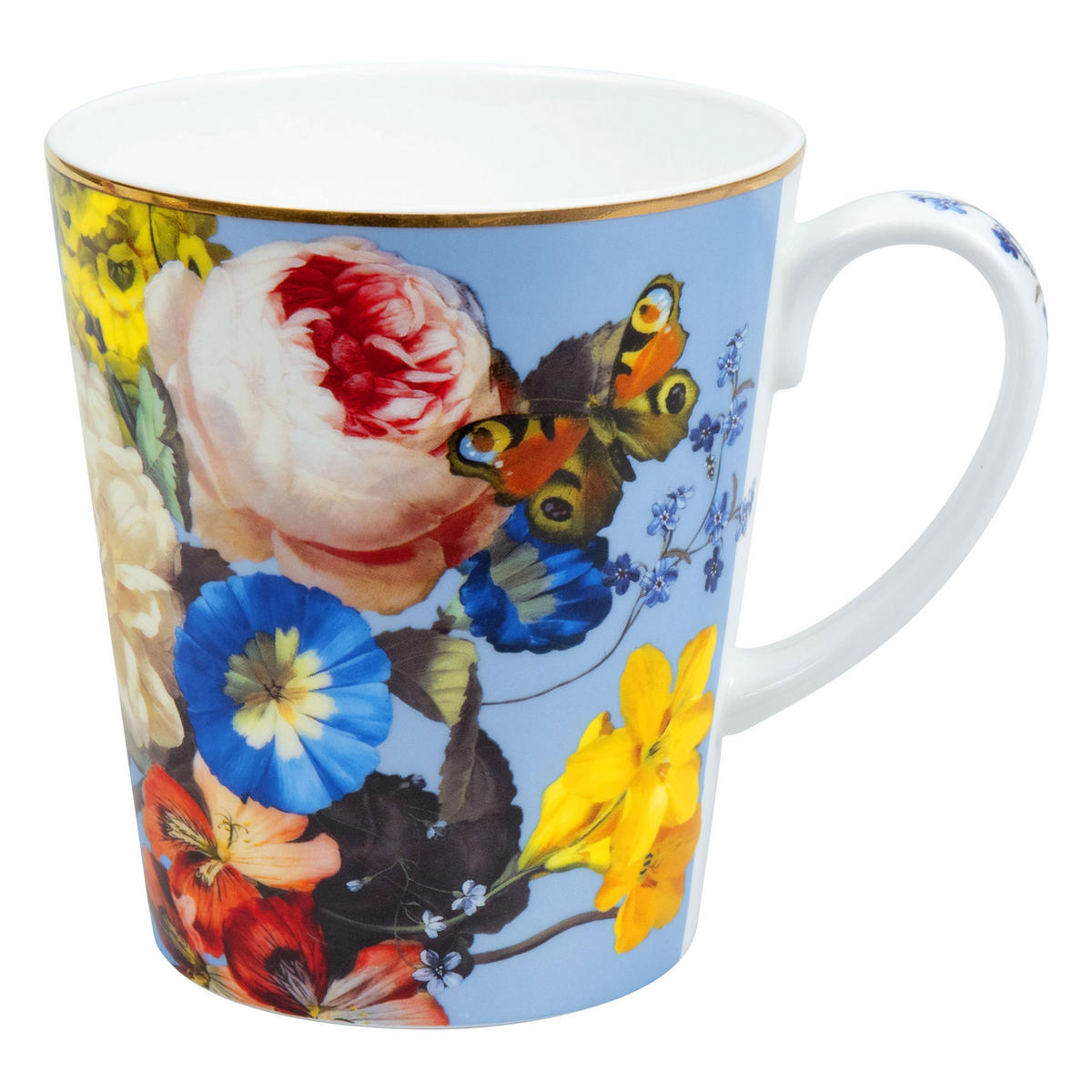 KAFFEEBECHER Wunderbar Flourish - Bouquet, mit Geschenkbox - Naturfarben, Keramik (0.6L) - Könitz