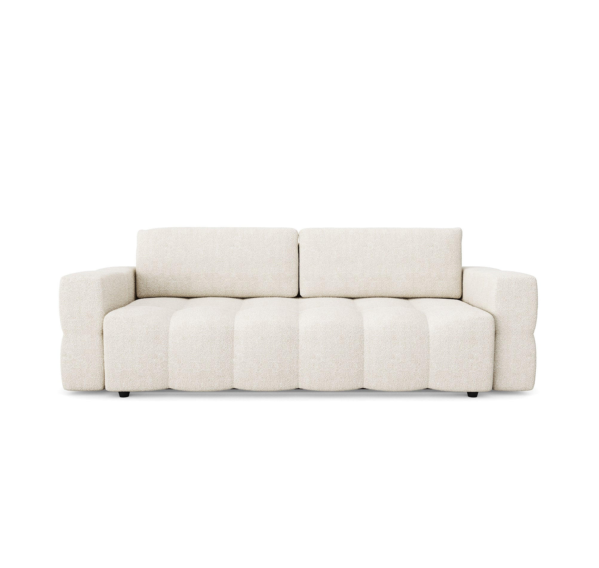 SCHLAFSOFA GERADE Bouclé-Stoff Creme 247cm - Creme, Textil (247/90/102cm) - Sia Home