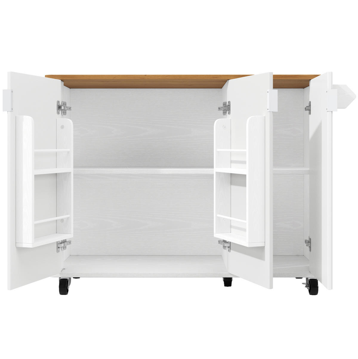 KÜCHENINSEL 130/45(75)/92 cm aus MDF mit klappbarer Arbeitsplatte Weiß - Weiß, Holzwerkstoff (130/92/45cm) - Modenvie