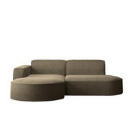 ECKSOFA MODENA L STUDIO Stoff Verita Dunkelbeige Links - Cappuccino, Holz (165/236cm) - Kaiser Möbel