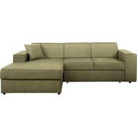 ECKSCHLAFSOFA mit Schlaffunktion Pedro L hellgrün links - Schwarz/Hellgrün, Kunststoff/Textil (267/160cm) - Beautysofa