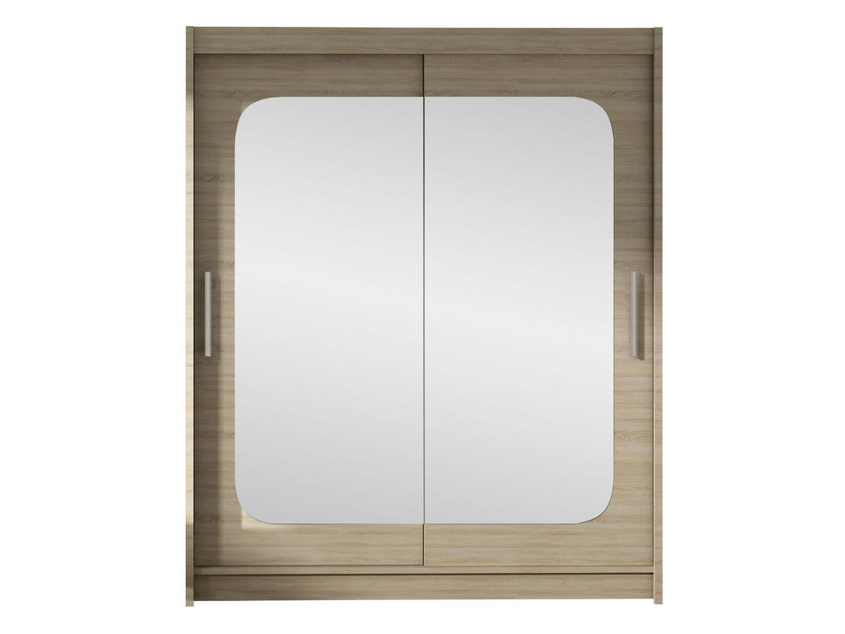 SCHWEBETÜRENSCHRANK Westa XII - Silberfarben/Sonoma Eiche, Holzwerkstoff/Metall (150/200/58cm) - MIRJAN24