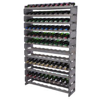 WEINREGAL VINOTECA FLEX PRO HxBxT 163x103x28cm 120 Flaschen auf 12 Ebenen Grau - Grau, Holz (103/163/28cm) - PROREGAL