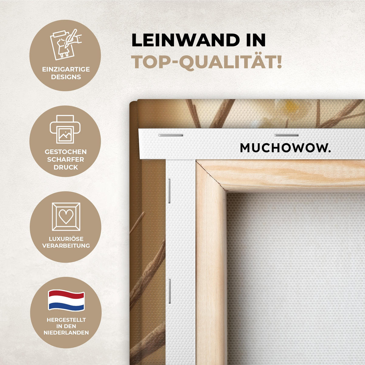 LEINWANDBILD Beige - Osterkuchen - Eier Wanddeko Schlafzimmer 60x90 cm - Beige, Textil (60/90cm) - MuchoWow