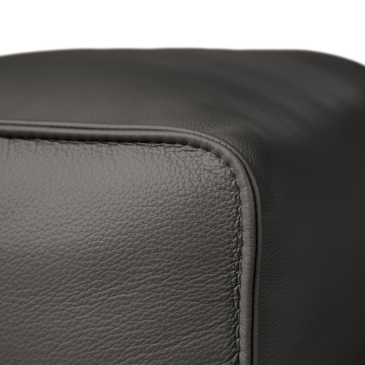 ECKSOFA mit XL-Longchair - Schwarz/Grau, Leder/Kunststoff (260/171cm) - home24