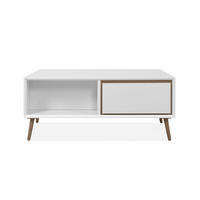 TISCH mit 2 Schubladen und Nischen - Arona - 94/55/40 cm - Weiß, Holzwerkstoff (94/55/40cm) - Calicosy