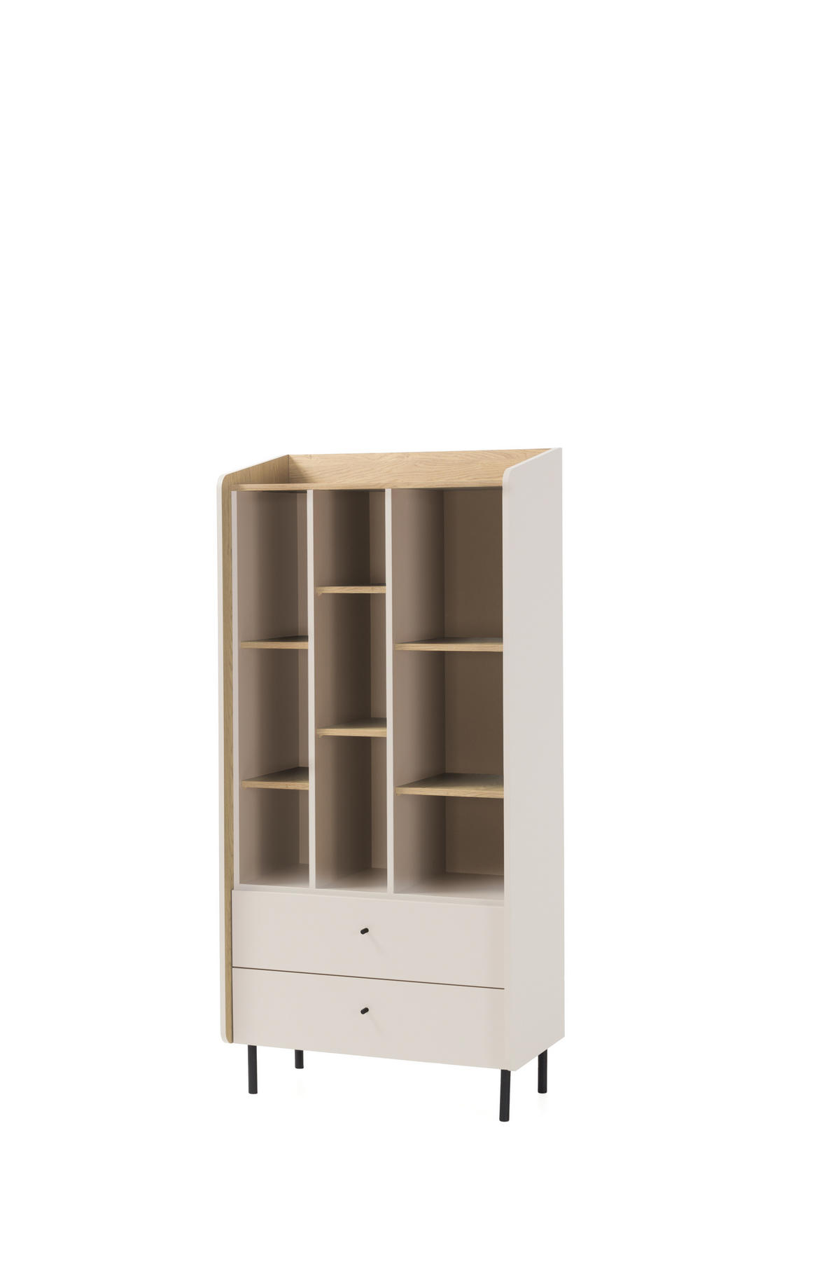 BÜCHERREGAL VETTA 80x42x170 cm, Regal Beige - Beige/Naturfarben, Holzwerkstoff (80/170/42cm) - MASSENO