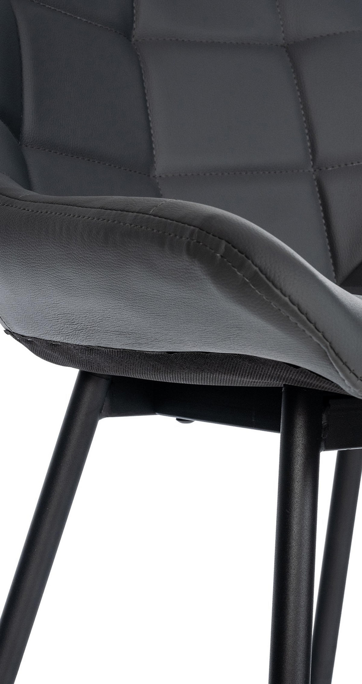 BARHOCKER Welton Kunstleder grau - Schwarz/Grau, Kunststoff/Metall (49/104/56cm) - TPFLiving