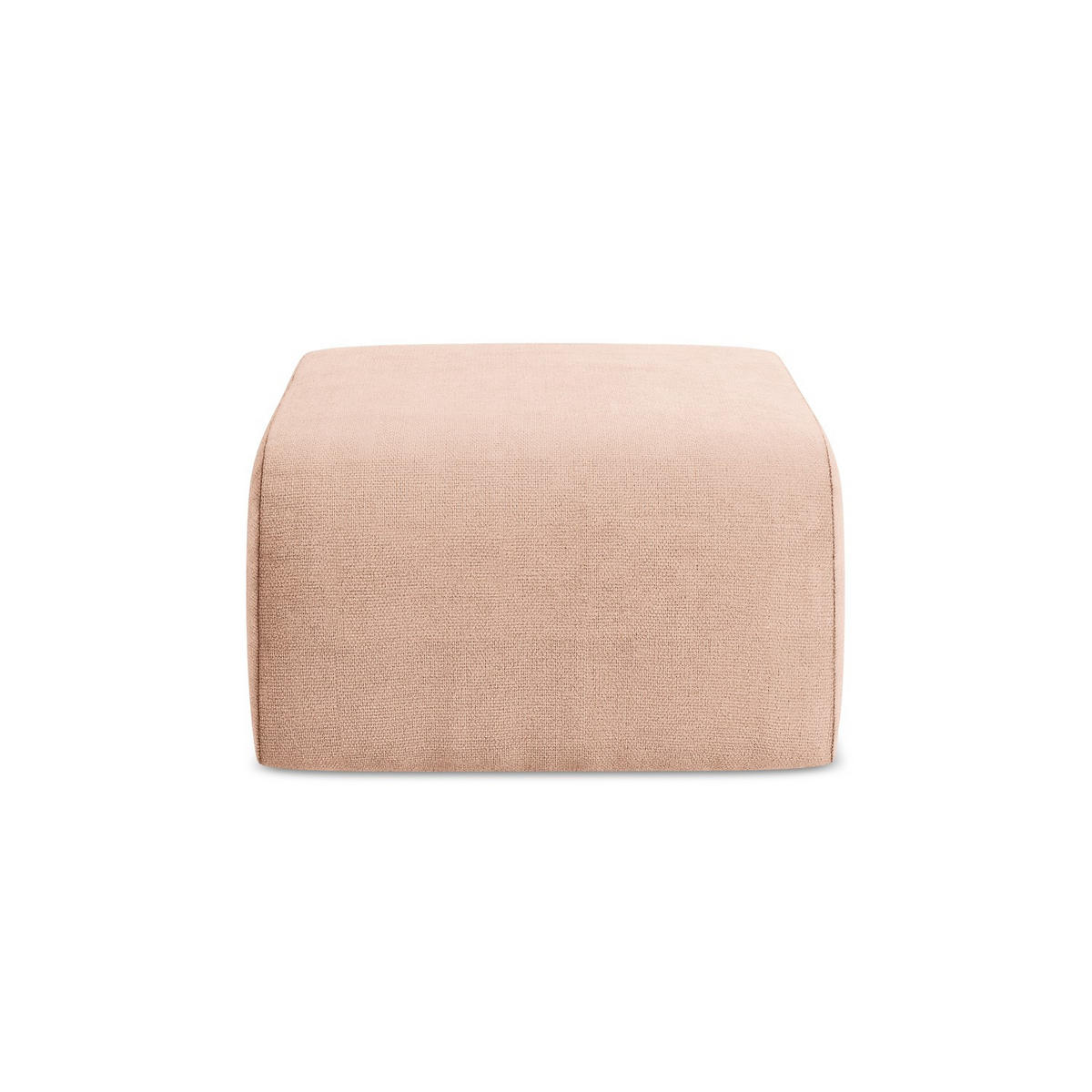 POUF Chenille Stoff Pink - Koralle/Schwarz, Holzwerkstoff/Kunststoff (72/42/94cm) - LaMiaSofa