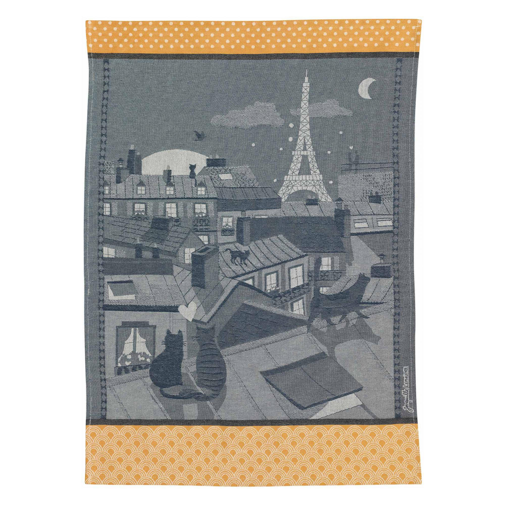 JACQUARD-GESCHIRRTUCH Toits de Paris blau 50 x 70 cm - Blau, Textil (50/70cm) - Winkler
