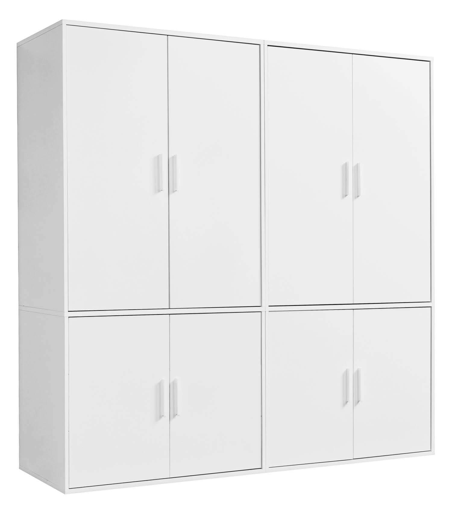 KLEIDERSCHRANK Der Grenzenlose - Weiß, Holzwerkstoff (180/187/58cm) - Mokebo