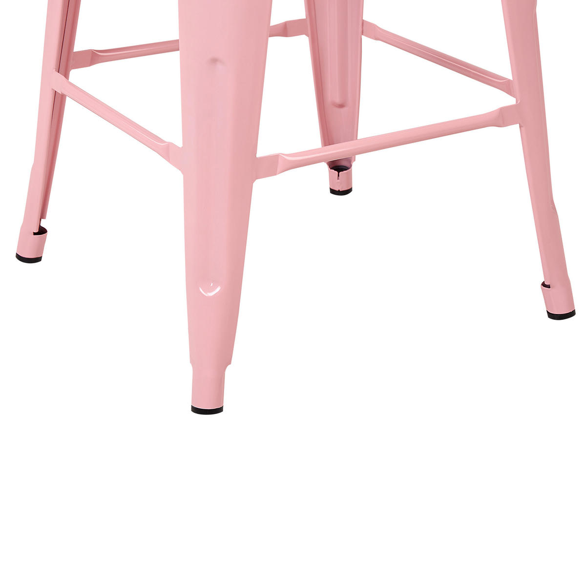 HOCKER 2er-Set Stahl Rosa Cabrillo - Pink, Metall (42/60/42cm) - Beliani