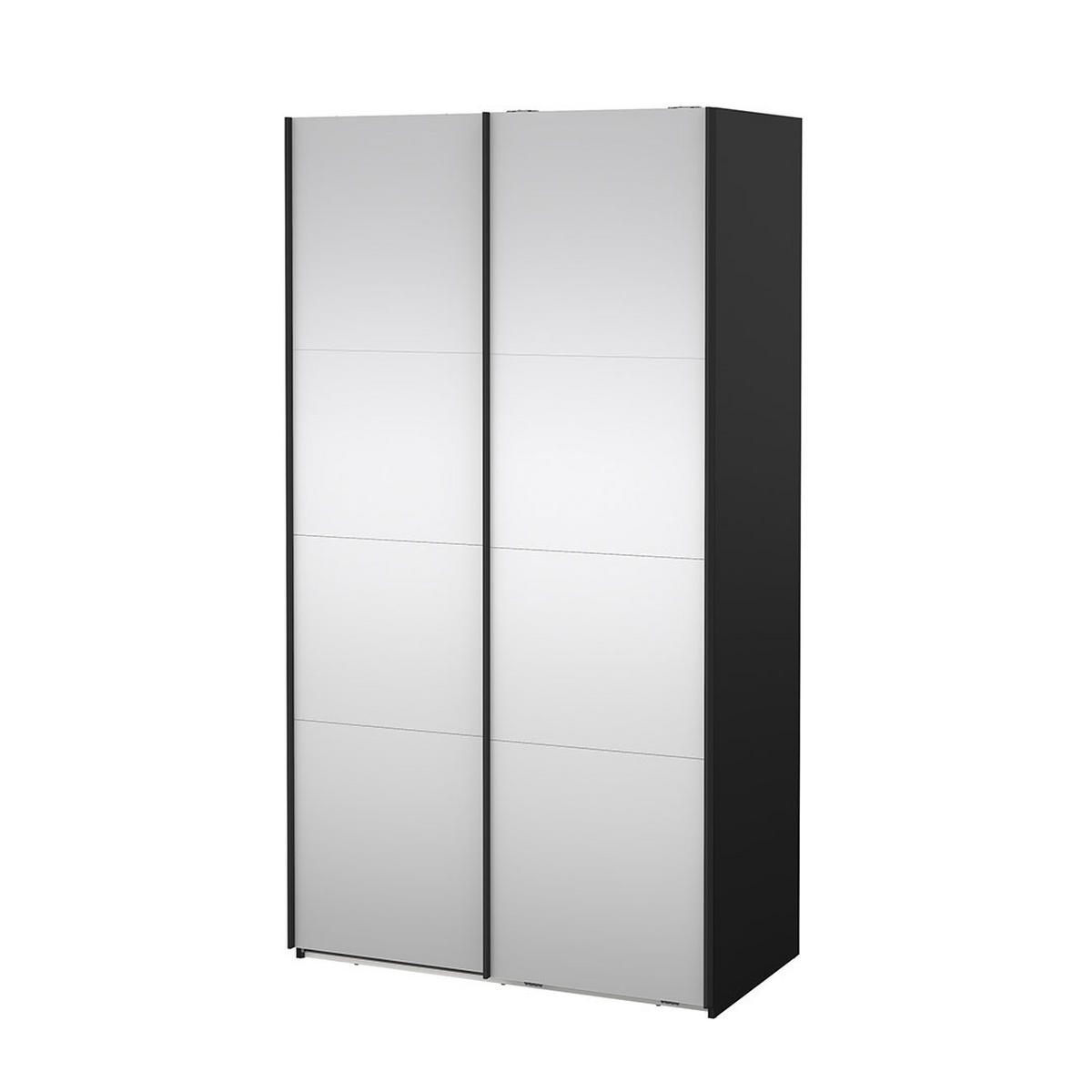 SCHIEBETÜRENSCHRANK, Catania, Schwarz, Holzwerkstoff, 119 x 67 x 221 cm - Schwarz, Holzwerkstoff (119/221/67cm) - ebuy24