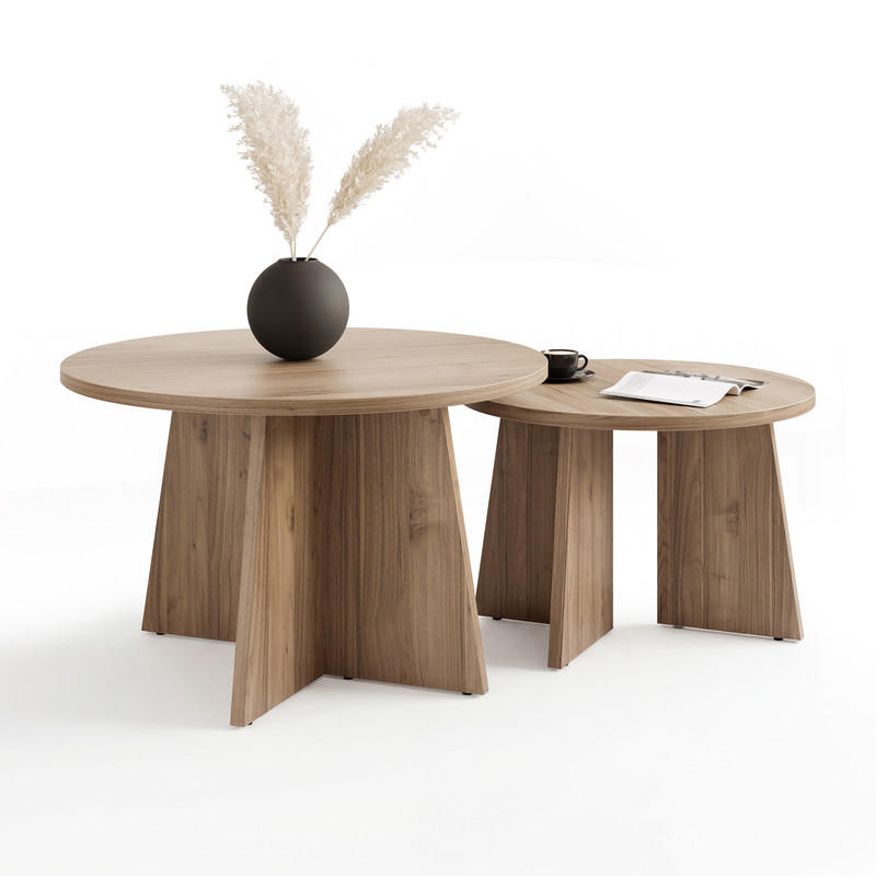 BELLAGIO sada konferenčních stolků, ořech Royal - ořechová, kompozitní dřevo (75/75/47cm) - Idohome
