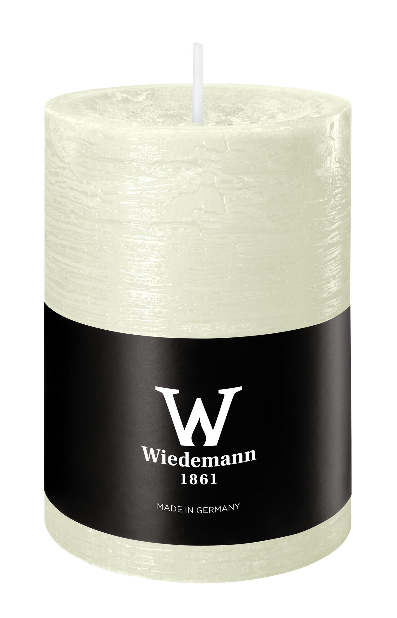 STUMPENKERZE Rustik Marble Style Elfenbein 100 x Ø 68 mm, 1 Stück - Beige, Paraffin (7/10cm) - Wiedemann Kerzen