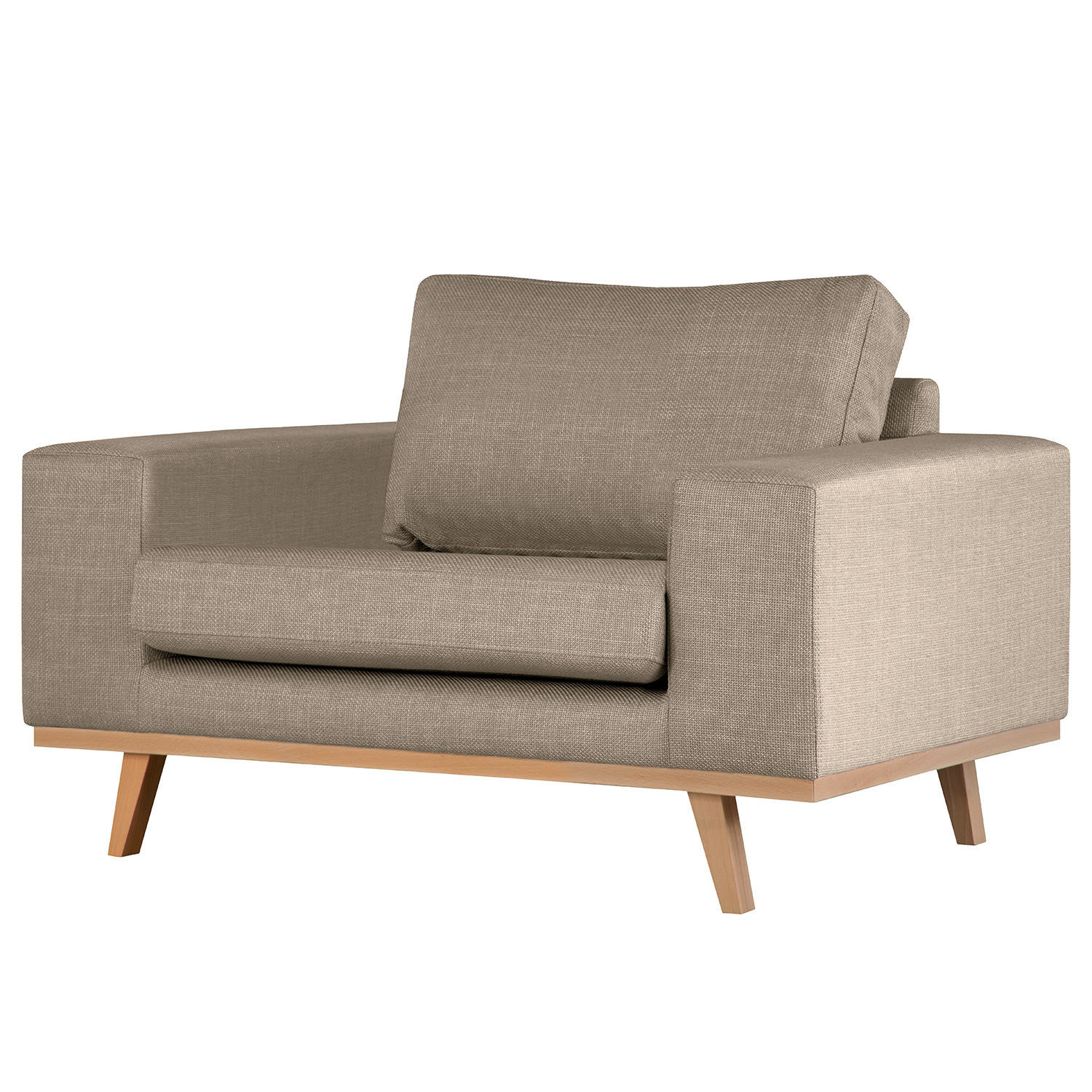 SESSEL - Taupe/Buchefarben, Textil (122/81/88cm) - home24