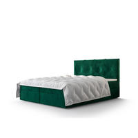 BOXBETT ALTEA 160x200, mit Matratze H3, Bonell und Topper, Monolith 37 - Grün, Holz/Kunststoff (160/200cm) - Bedante