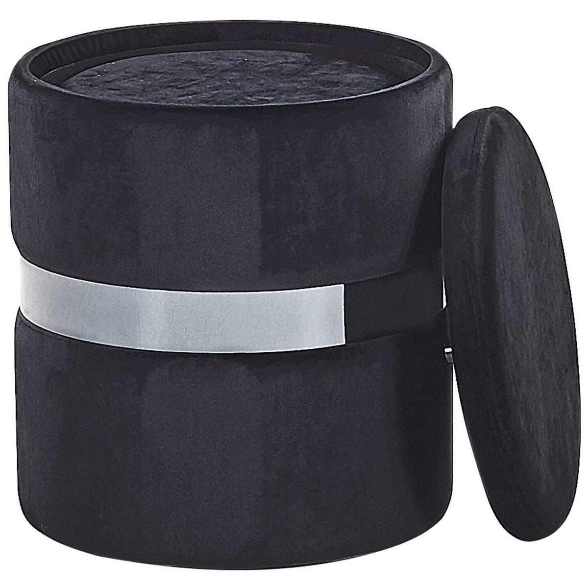 POUF Doris 35-30/35-30/44-36 cm - Schwarz, Textil (35/36/35cm) - Beliani