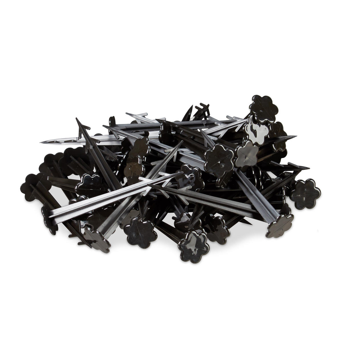 100XERDNÄGEL - Schwarz, Kunststoff (2.8/11.5/2.8cm) - Relaxdays