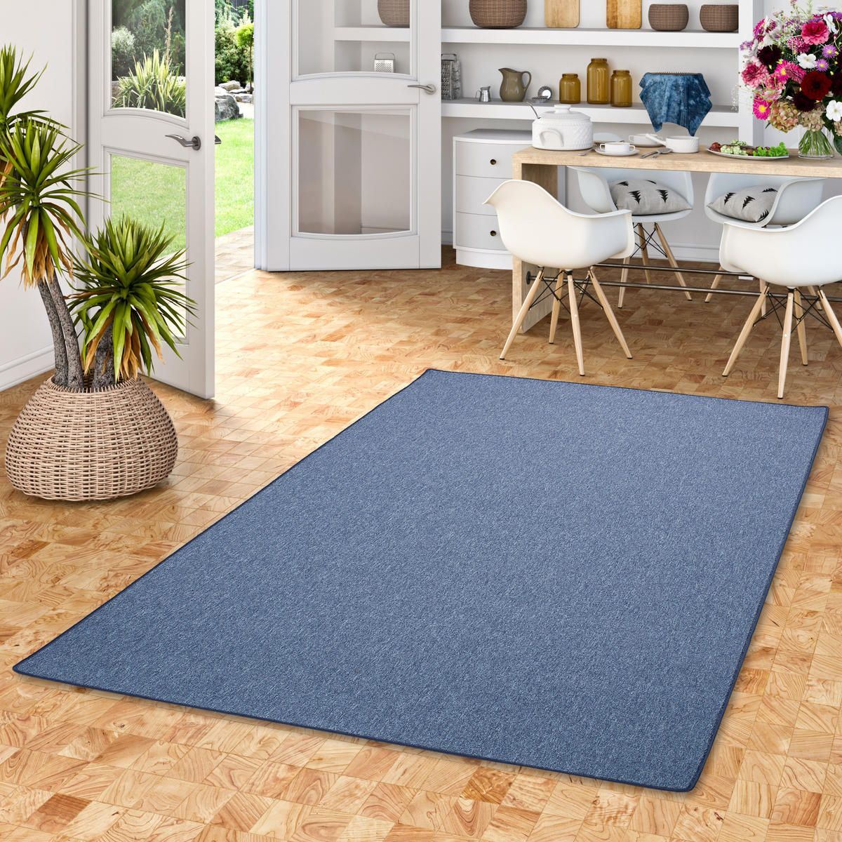 FEINSCHLINGEN VELOUR TEPPICH STRONG - Dunkelblau, Textil (80/400cm) - Snapstyle