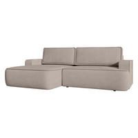 ECKSOFA Mono, Seite: Links - Creme/Schwarz, Holz/Kunststoff (260/168cm) - MIRJAN24