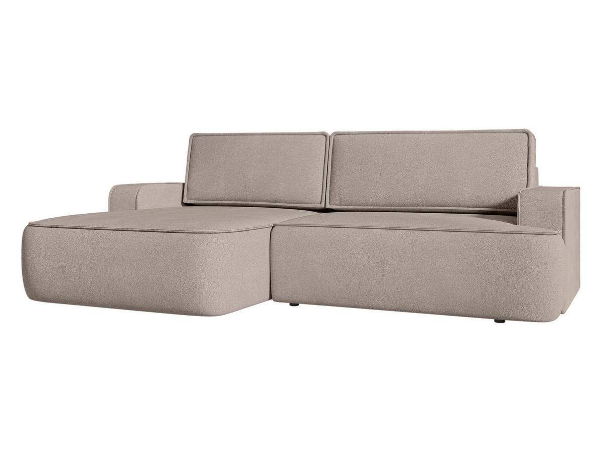 ECKSOFA Mono, Seite: Links - Creme/Schwarz, Holz/Kunststoff (260/168cm) - MIRJAN24