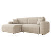 ECKSOFA Floryn L - Beige/Schwarz, Holz/Kunststoff (245/145cm) - MIRJAN24