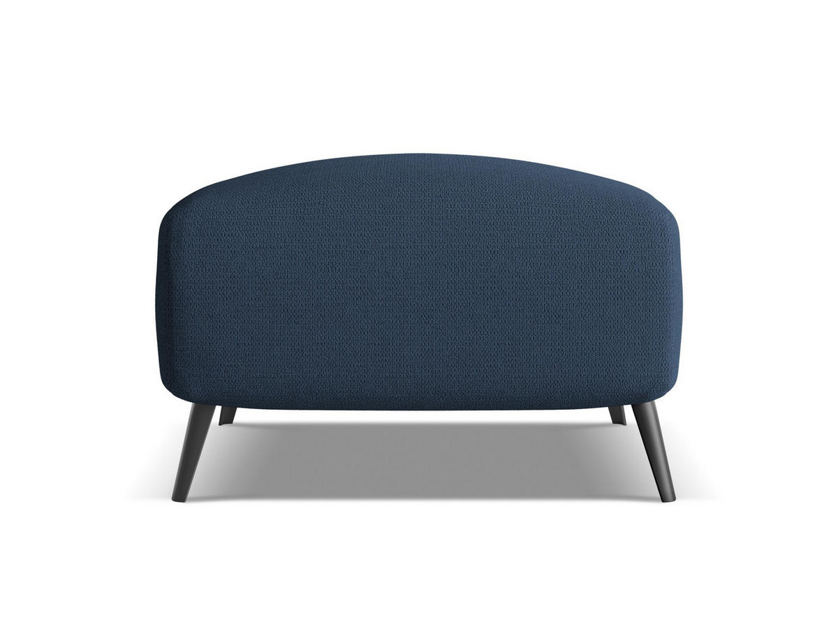 POUF Chenille Stoff Blau - Blau/Schwarz, Textil/Metall (65/44/65cm) - Makamii