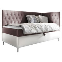 BOXBETT Filip Junior 3, Seite zum Öffnen des Bettkastens: Rechts - Weiß/Rosa, Holz (80/200cm) - MIRJAN24