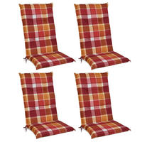 HOCHLEHNERAUFLAGE Sunny RO 120/50/6cm Rot-Kariert 4tlg - Rot, Textil (50/6/100cm) - Beautissu 