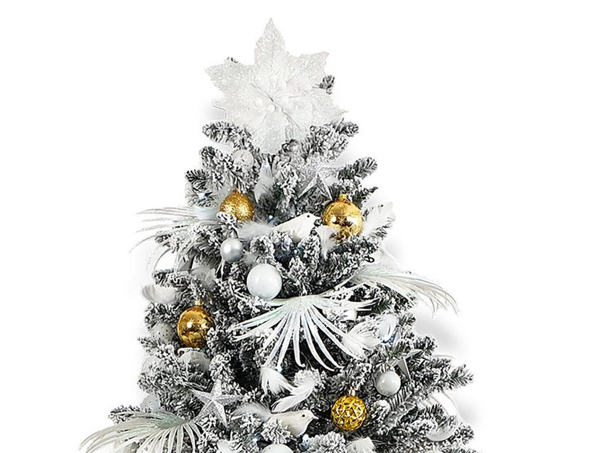 WEIHNACHTSBAUMSCHMUCK-SET POLAR GOLD II, 222-teilig, für Weihnachtsbäume 300–600 cm - Rot/Silberfarben, Glas/Kunststoff (60/50/80cm) - LAALU
