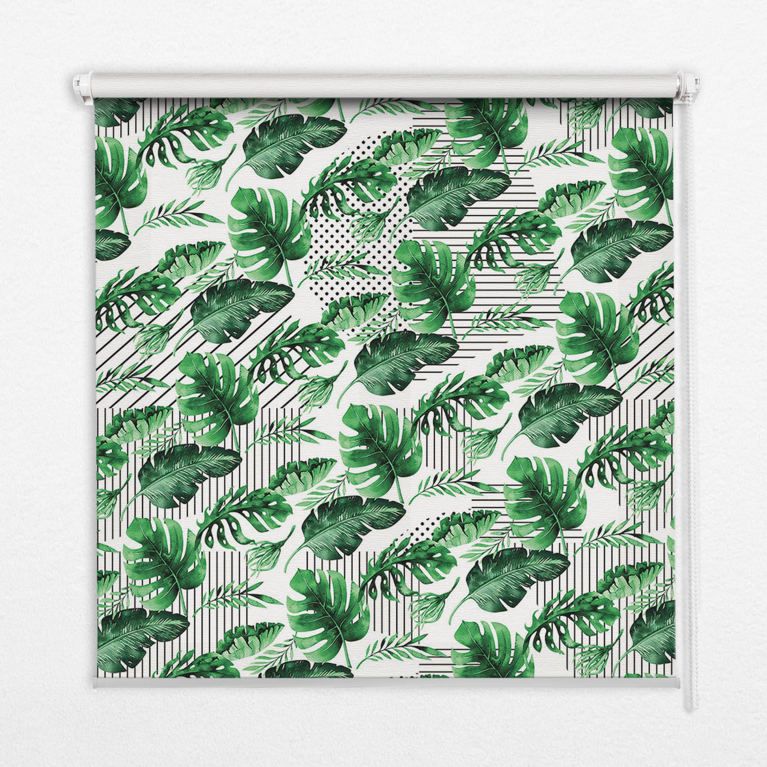 INNENROLLO - Fensterrollo - Rollo - 130x140 cm - Tropische Blätter - Grün, Kunststoff (130/140/0.5cm) - TULUP