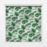 VNÚTORNÁ roleta - okenná roleta - roleta - 100x100 cm - Tropické listy - zelená, plast (100/100/0.5cm) - TULUP