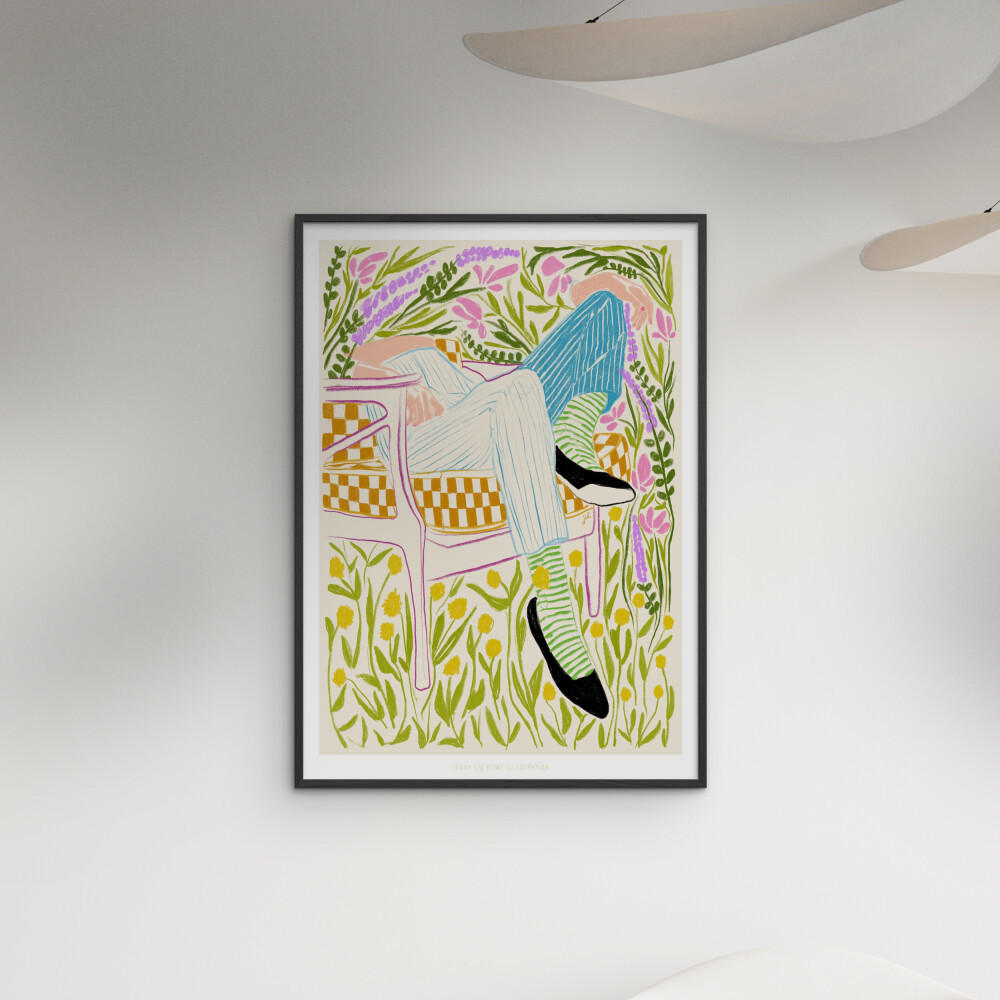 POSTER mit Rahmen Jenny Liz Rome - Quiet in the Garden 2 - Multicolor/Schwarz, Holz/Papier (50/70cm) - Poster&Frame