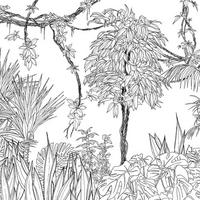 FOTOTAPETE Dschungelmuster 400 x 280 cm - Schwarz, Papier (400/280cm) - Sanders & Sanders