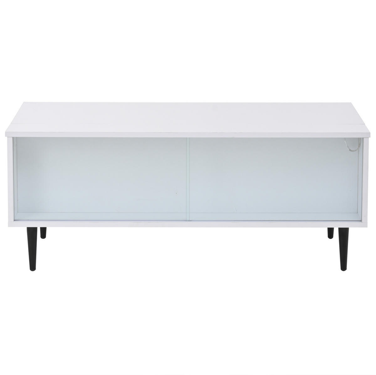COUCHTISCH 105/50/43 cm höhenverstellbar mit Stauraum und LED-Beleuchtung in Weiß - Weiß, Holzwerkstoff (105/50/43cm) - Flora Grace