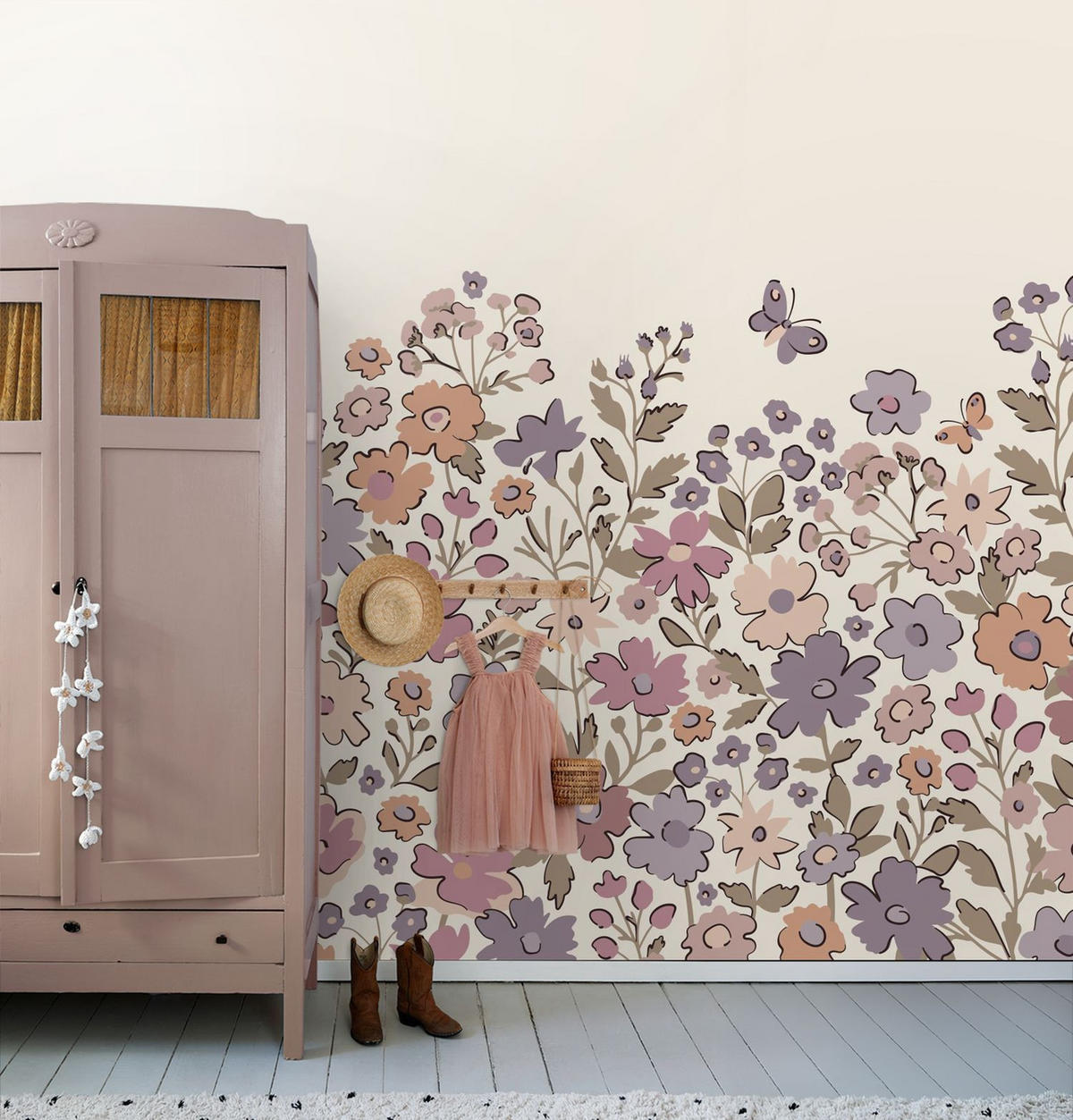 FOTOTAPETE Blumen 2.5 x 2.79 m - Pink, Papier (250/279cm) - ESTAhome