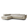 ECKSOFA Concord Beige Webstoff - Links Seite - Beige/Schwarz, Holz/Holzwerkstoff (203/277cm) - Maison de Reve