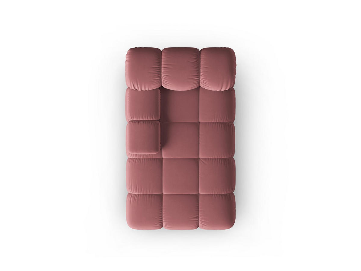 CHAISELONGUE links Bellis aus Samt rosa - Pink, Textil (97/62/157cm) - Micadoni