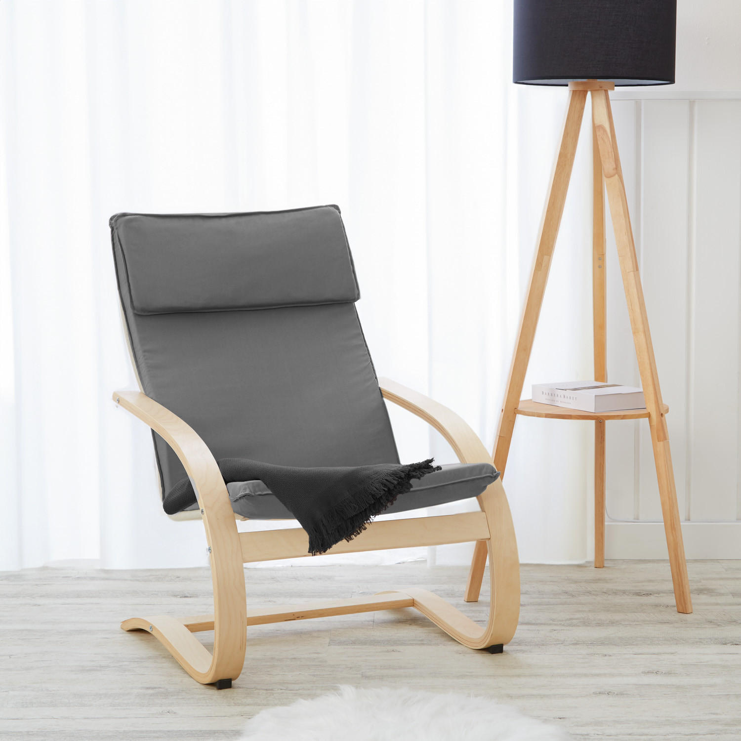 RELAXSESSEL Stoffbezug Grau - Grau, Textil (66/93/61cm) - Homestyle4u