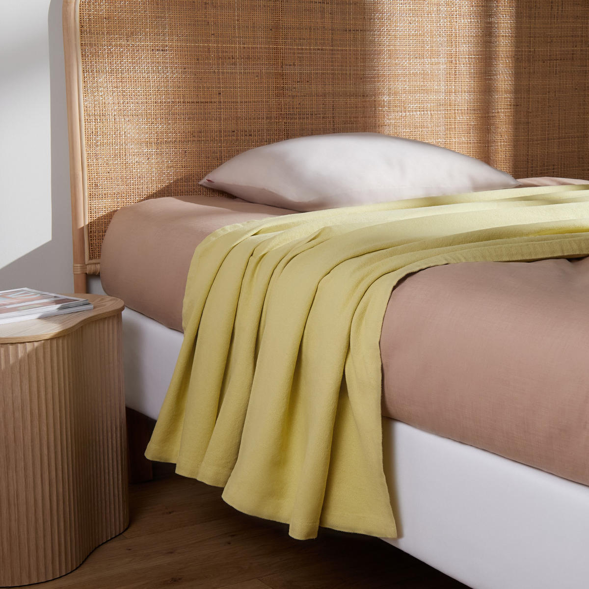 BAUMWOLLBETTDECKE Taromina - Gelb, Textil (200/220cm) - home&you