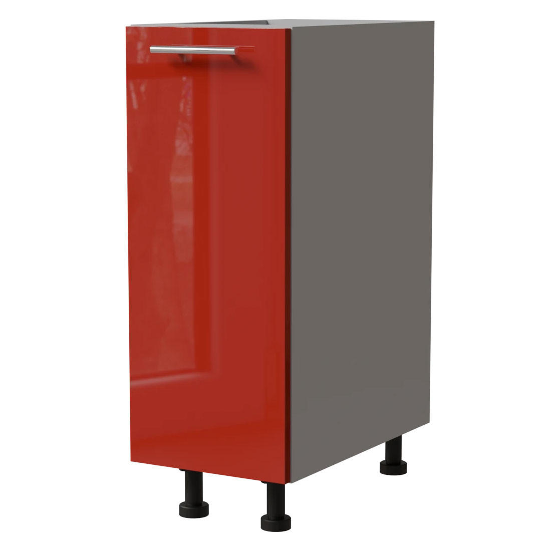Feldmann-Wohnen Unterschrank Rot, Grau 30x82x50 cm
