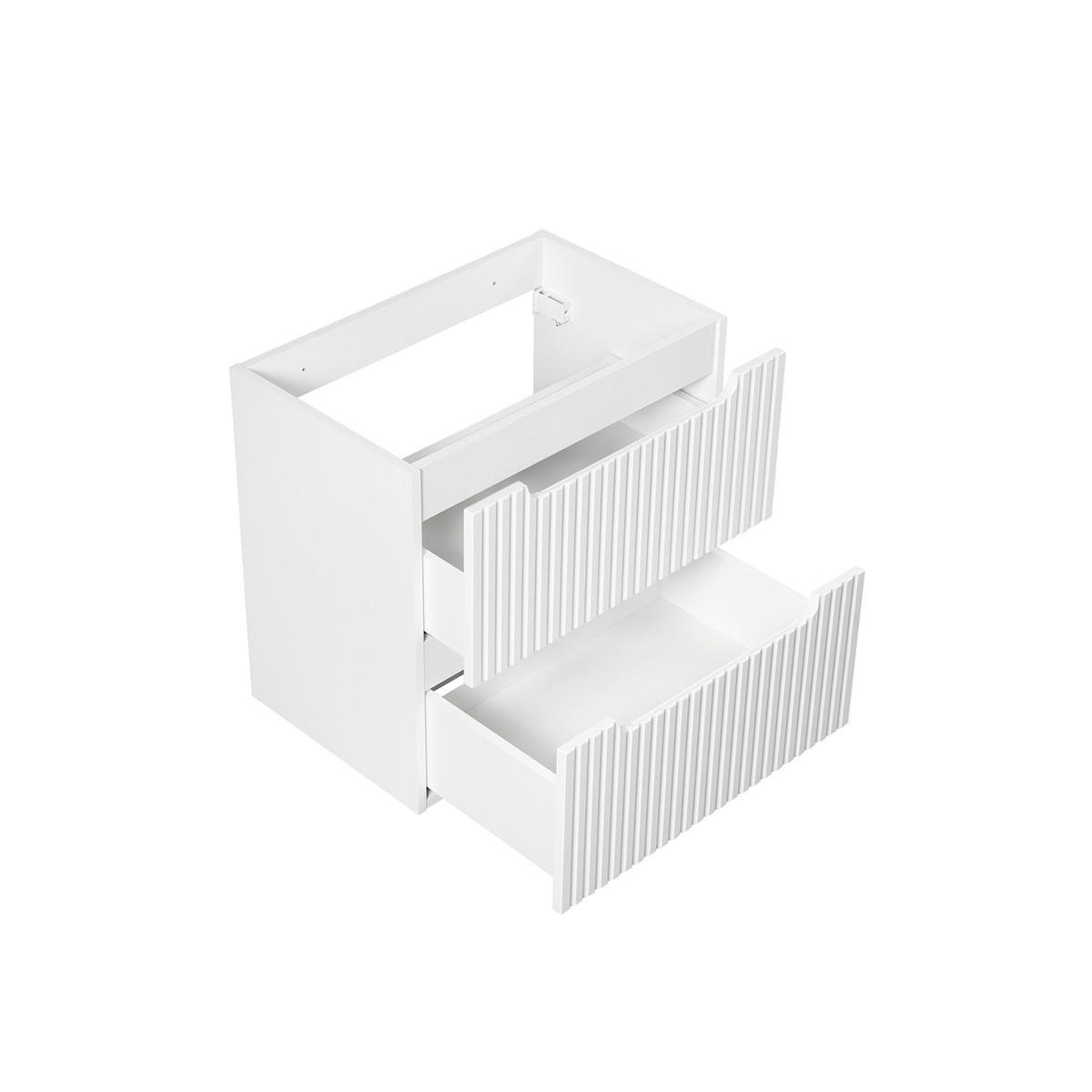 WASCHTISCHUNTERSCHRANK 60.4cm Riva Weiß und Holz - Weiß, Holzwerkstoff (60.4/59/40cm) - Petits-meubles