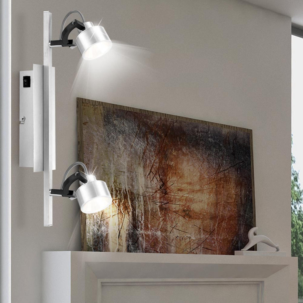 LED DECKENLEUCHTE Alu Silber - Silberfarben, Metall (40.4/9/15.8cm) - Globo Lighting