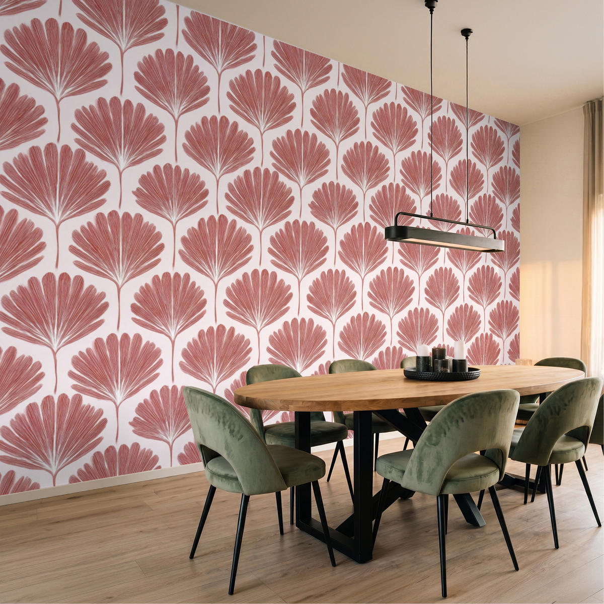 TAPETE - Fächer - Motiv - Terra - 450x260 cm - Rotbraun, Papier (450/260cm) - OnlyWow