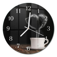 WANDUHR fi30 cm - Kaffee - Braun, Glas (30/30/0.4cm) - TULUP