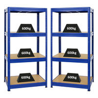 SCHWERLASTREGAL Dino 2er-Set mit 2x 180x90x60 cm Fachlast 600 kg Blau - Blau, Metall (180/180/60cm) - PROREGAL