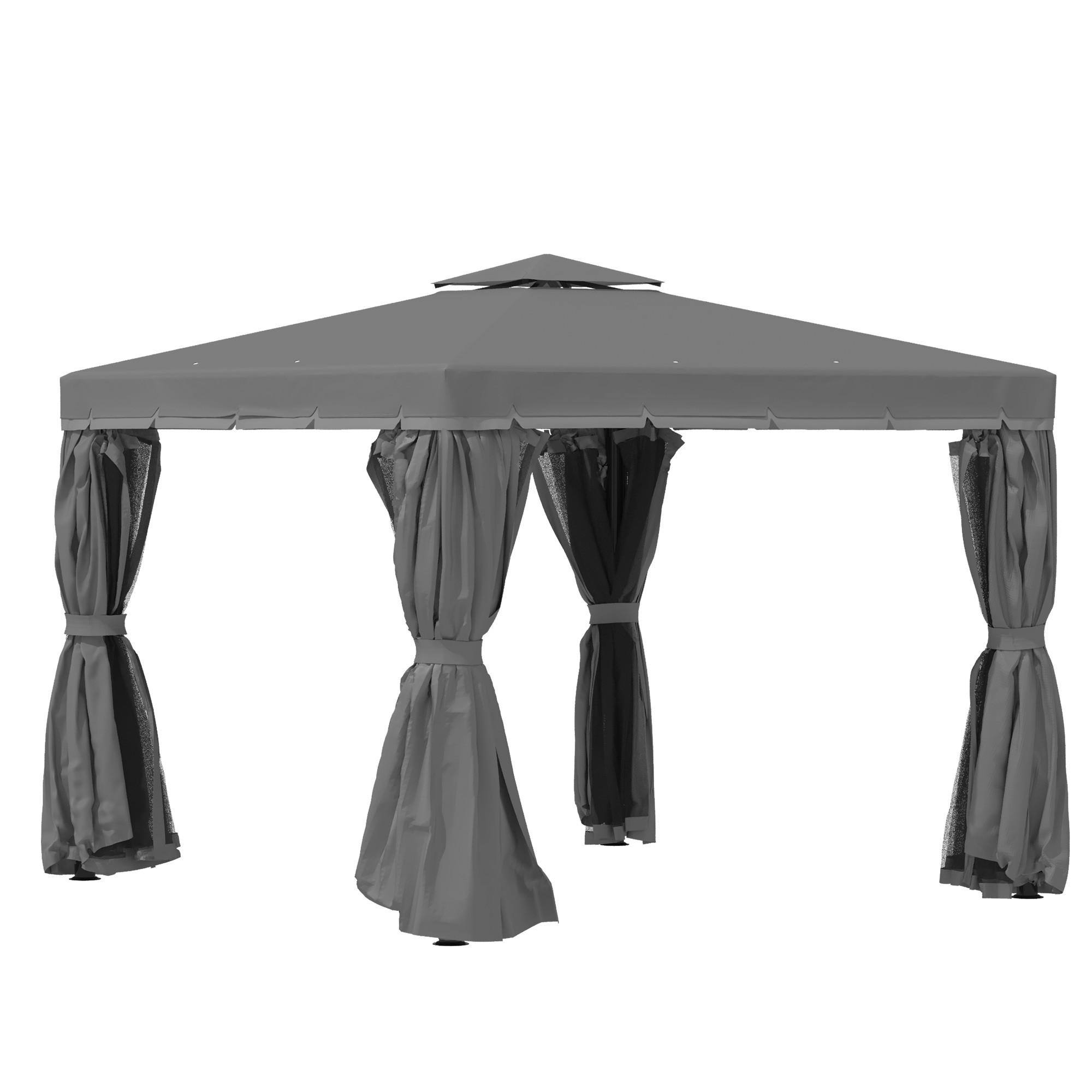 ComfortXL Gartenpavillon Dunkelgrau 296x265x296 cm